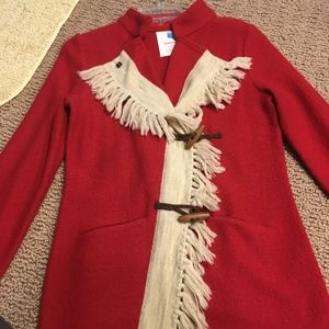 Anthropologie Red Sweater Jacket